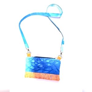 Denim and cork crossbody